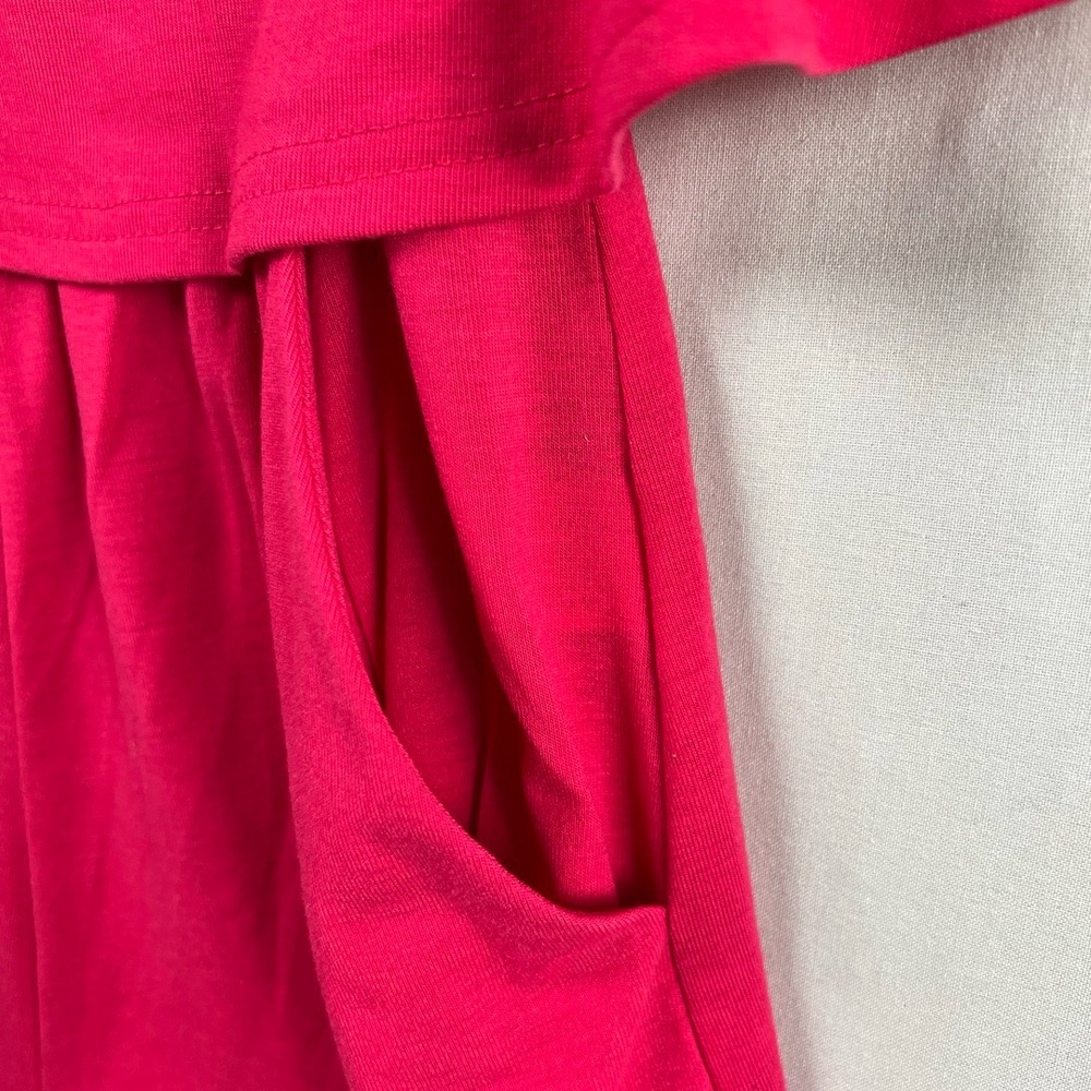 Davi & Dani Romper Womens Small Fuchsia Strapless Ruffle Elastic Waist Pink NEW - Picture 2 of 15